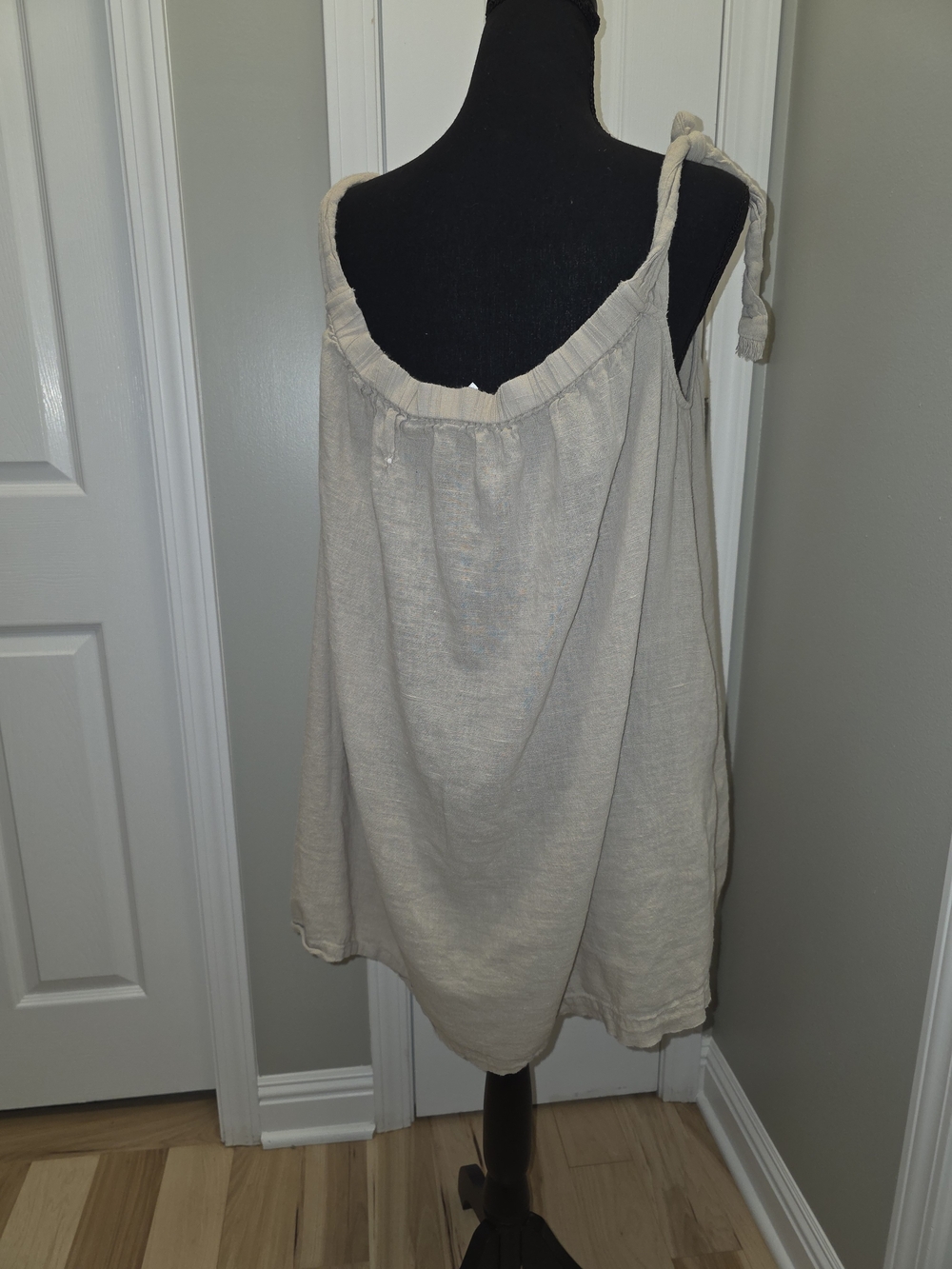 Free People Tie-Shoulder Cream Sleep Chemise W/Pockets - Picture 3 of 6